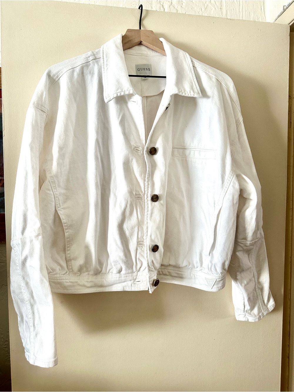 Guess White Denim Jacket - Size L